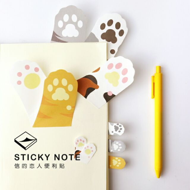 sticker-note-อุ้งเท้าแมวเหมียวๆ-สีเทา