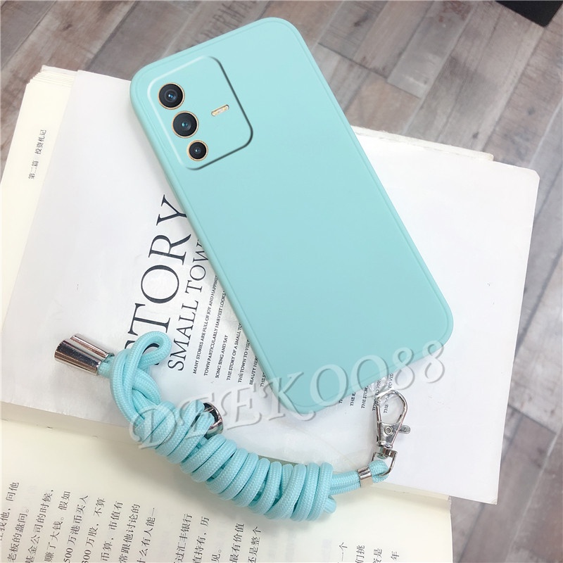 เคส-vivo-v23-v23e-4g-5g-new-phone-cell-case-with-strap-rope-back-cover-handphone-casing-เคสโทรศัพท์-vivov23-skin-feel-tpu-softcase