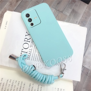 เคส VIVO V23 V23E 4G 5G New Phone Cell Case with Strap Rope Back Cover Handphone Casing เคสโทรศัพท์ VIVOV23 Skin Feel TPU Softcase