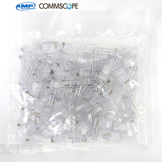 หัวแลน RJ45 CAT5 AMP by Commscope (100ตัว) Original AM-3001 / AM-3600 ...