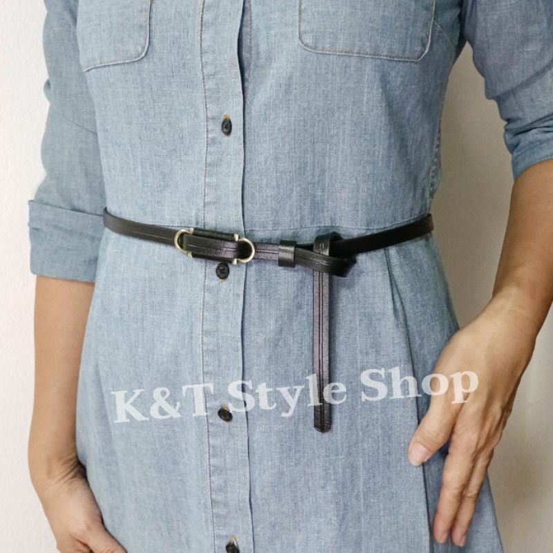 ภาพหน้าปกสินค้า้เข็มขัดหนังผู้หญิง หัวล็อคในตัว เส้นเล็กๆ เก๋ๆใส่ง่าย จากร้าน kt.gift บน Shopee