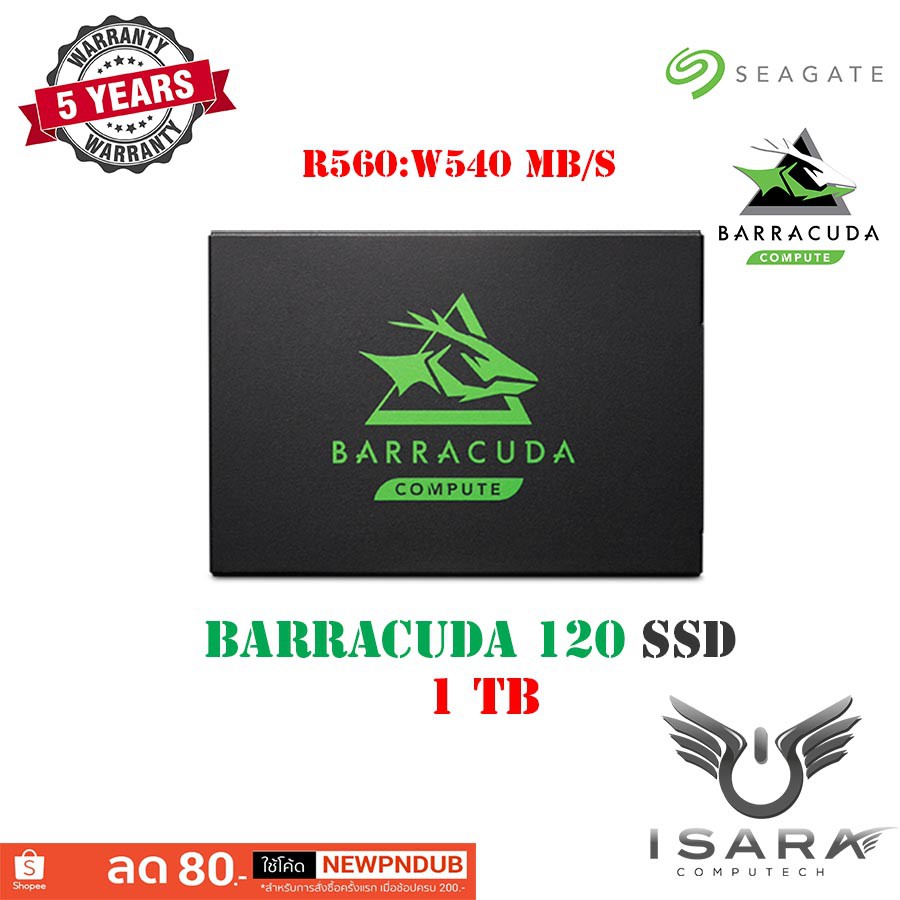 SEAGATE BARRACUDA 120 SSD 1TB 2.5" SATA ประกัน 5 ปี (ZA1000CM1A003 ...