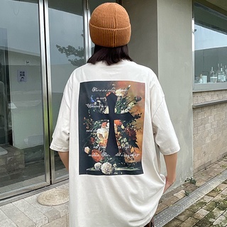 เสื้อยืดคอกลม แขนสั้น ลําลอง โอเวอร์ไซซ์ สไตล์อเมริกัน สตรีท ฤดูร้อน สําหรับผู้ชาย และผู้หญิง
