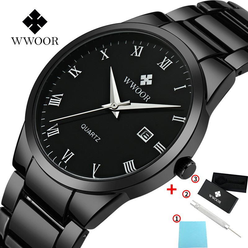 รูปภาพของWWOOR นาฬิกาควอตซ์ กันน้ำ สายสเตนเลส สินค้าแฟชั่น สำหรับผู้ชาย-8830ลองเช็คราคา