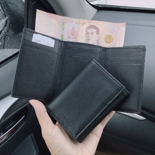 🎀 (สด-ผ่อน) กระเป๋าสตางค์ใบกลาง 3 พับเล็ก สีดำ F23845 TRIFOLD WALLET