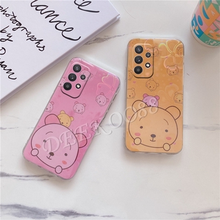 เคส Samsung Galaxy A72 A52 5G 4G Phone Case Cute Cartoon Bear Silicone Colorful Cherry Blossoms Casing เคสโทรศัพท์ SamsungA72 SamsungA52 Back Cover