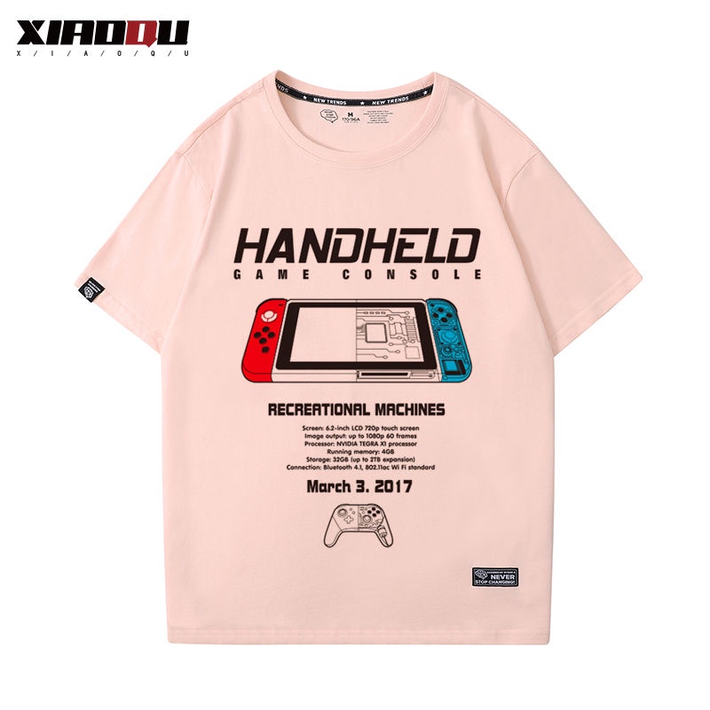 nintendo-switch-sony-ps4-microsoft-xbox-เสื้อยืดแขนสั้นนักเรียนชายและหญิงโฮสต์เสื้อผ้าเกมมือถือ