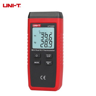 UNI-T UT320D เทอร์โมมิเตอร์ขนาดเล็ก แบบสัมผัส สองช่อง K/J หน้าจอ LCD