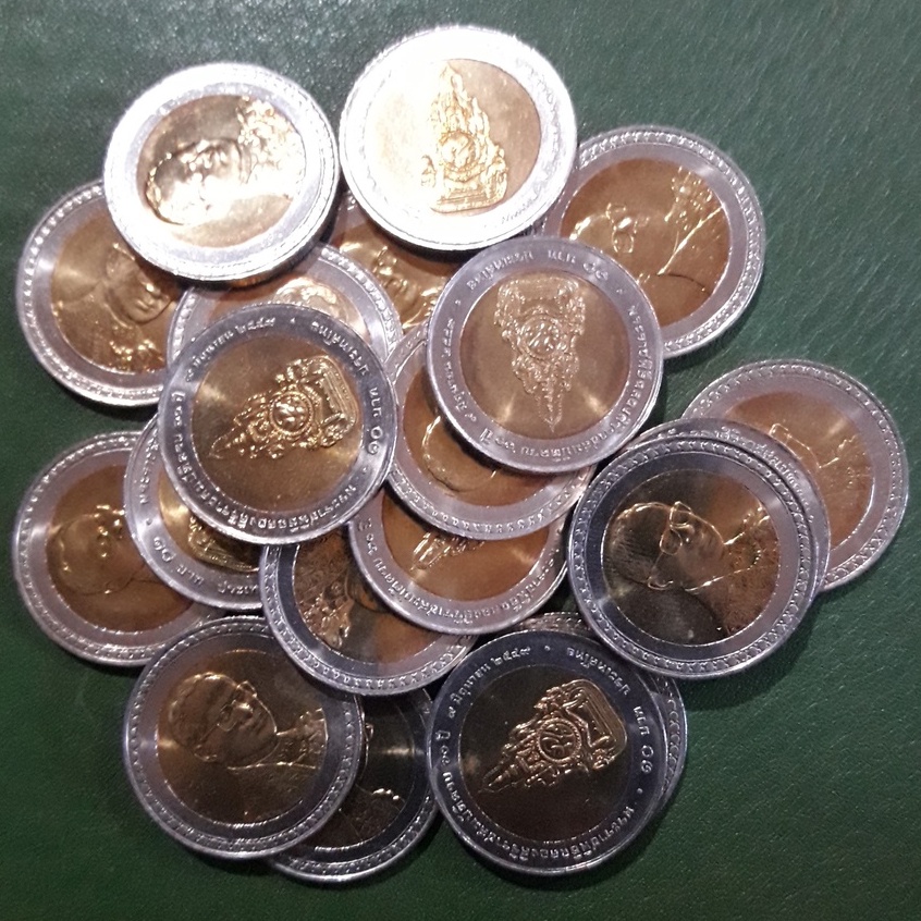 เหรียญ-10-บาท-สองสี-ที่ระลึก-ร-9-ครองราชย์ครบ-60-ปี-ไม่ผ่านใช้-unc-พร้อมตลับ