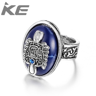 JZ102 Damon punk vampire diaries engraving pattern alloy natural lapis lazuli ring for girls f