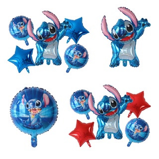 ลูกโป่งฟอยล์ ลายการ์ตูน Lilo and Stitch สําหรับตกแต่งปาร์ตี้วันเกิดเด็ก 5 ชิ้น