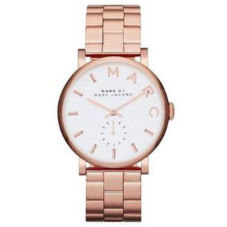 Marc by Marc Jacobs MBM3244 Silver Dial Rose Gold-tone Ladies - นาฬิกาแบรนด์เนมแท้ 100%