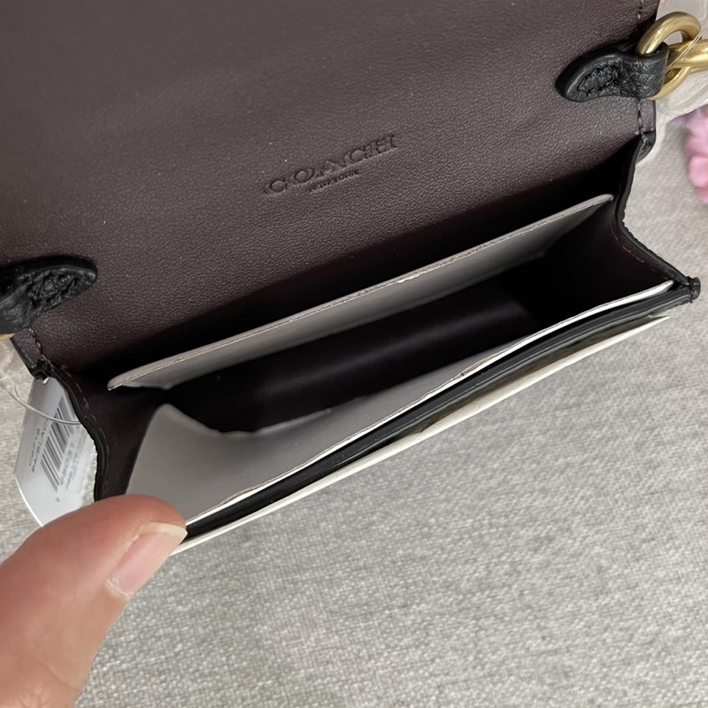 สด-ผ่อน-กระเป๋าสะพายใส่บัตร-ซีน้ำตาล-c7211-สีดำ-c6718-งาน-shop-ไม่มีถุงผ้านะคะ-half-flap-card-case