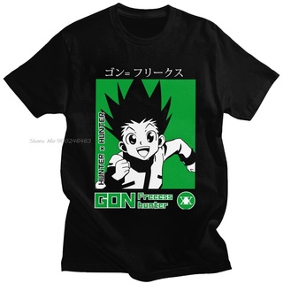 [100% Cotton] Gon Freecss Gon Freecss เสื้อยืดคอกลม ผ้าฝ้าย พิมพ์ลายการ์ตูนอนิเมะญี่ปุ่น Hunter X Hunter สําหรับผู้ชาย