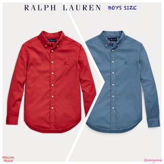 RALPH LAUREN GARMENT-DYED TWILL SHIRT ( เด็กโตผู้ชายอเมริกาอายุ 8-20 ปี )