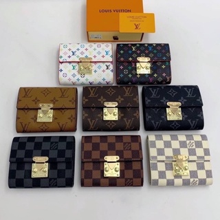 MS กระเป๋าสตางค์ใบสั้น LV /cu  กระเป๋าปั้มแบรนด์👛