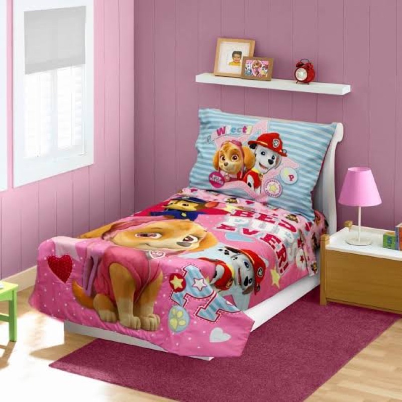 เซ็ทผ้าปูที่นอน-ลาย-paw-patrol-skye-everest-chase-amp-marshall-4-pc-toddler-bedding-set-ของแท้จากเมกา