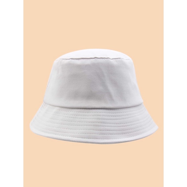 พร้อมส่งในไทย-หมวกbucket-hat-สีขาว