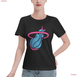 loylaiya เอ็นบีเอ Basketball Miami Heat ไมอามี ฮีท Tshirt Women เสื้อผ้าผู้ญิง Tshirt เสื้อผ้าผู้ญิง เสื้อยืดคอกลม บาสเก