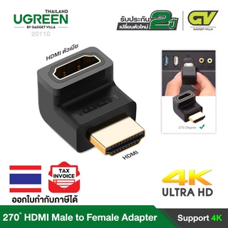 ภาพหน้าปกสินค้าUGREEN HDMI Male to Female Adapter Down พอร์ตเตอร์ ตัวผู้เป็นตัวเมีย 270 องศา รุ่น 20110 ที่เกี่ยวข้อง