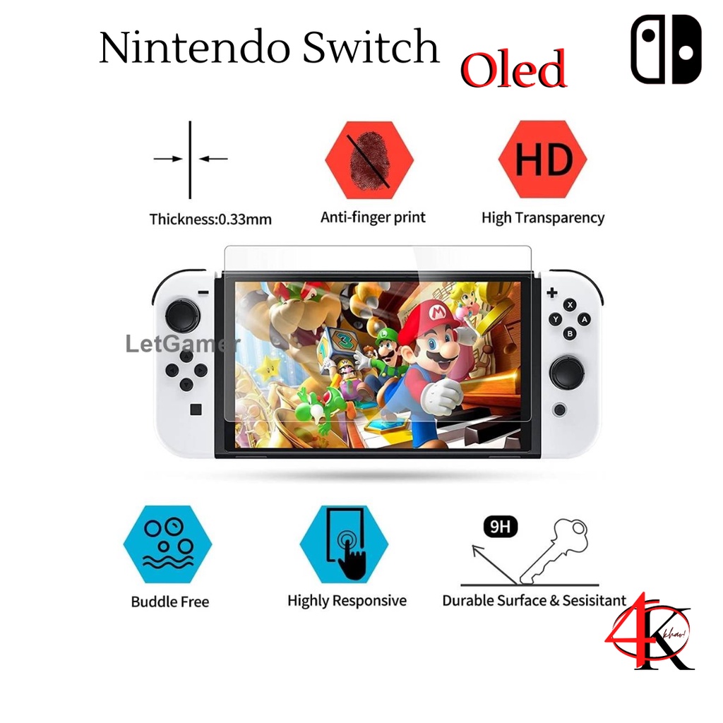 ภาพหน้าปกสินค้าฟิล์มกระจก Nintendo Switch OLED Film 9H ชัด แกร่ง เล่นเกมลื่น ไม่สะดุด จากร้าน 4khaos บน Shopee