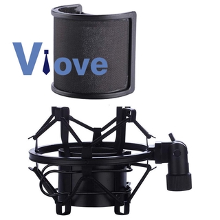 Microphone Shock Mount with Microphone Filter Shock Mount Holder Clip