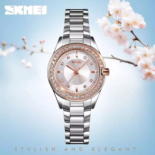 สินค้า SKMEI 1534 นาฬิกาข้อมือผู้หญิง สายสแตนเลส เรียบหรู กันน้ำ ของแท้ 100%
