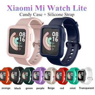 ภาพขนาดย่อสินค้า2 In 1 สายนาฬิกาข้อมือซิลิโคน + เคสสําหรับ Xiaomi Mi Watch Lite