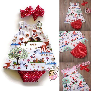 babygarden ชุดเสื้อแขนกุดและกางเกง พร้อมที่คาดผม สไตล์คริสต์มาส สำหรับเด็ก 3 ชิ้น