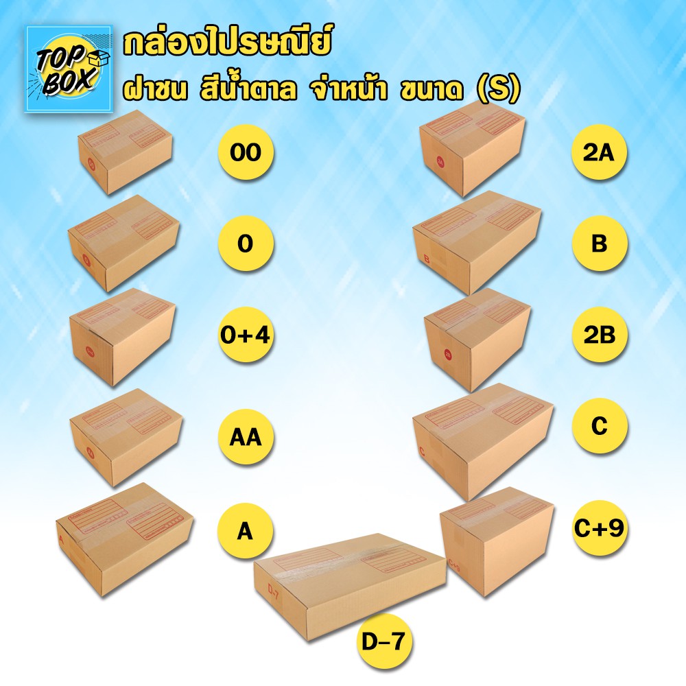 รูปภาพของกล่องไปรษณีย์ ฝาชน แบบไม่จ่าหน้า และจ่าหน้า (ขนาดเล็ก) กล่องพัสดุ 00 0 0+4 AA กลองเช็คราคา