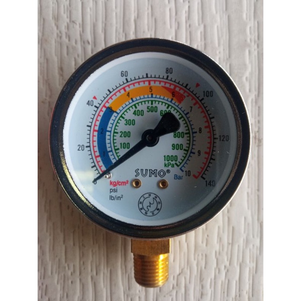 เกจ-sumo-เกจ์วัดแรงดัน-ซูโม่-sumo-pressure-gauge-10-bar-เกจวัดแรงดัน-แบบแห้ง-เกลียวออกล่าง-63mm-x-1-4-10บาร์