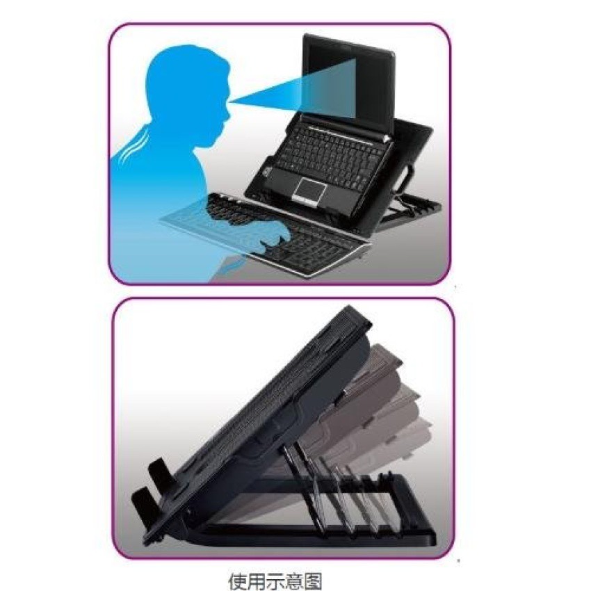 ภาพสินค้าZS NoteBook Stand & Cooling Pad พัดลมระบายความร้อนโน๊ตบุ๊คปรับระดับได้ (สีดำ) รุ่น LXN25 จากร้าน zs.123 บน Shopee ภาพที่ 4