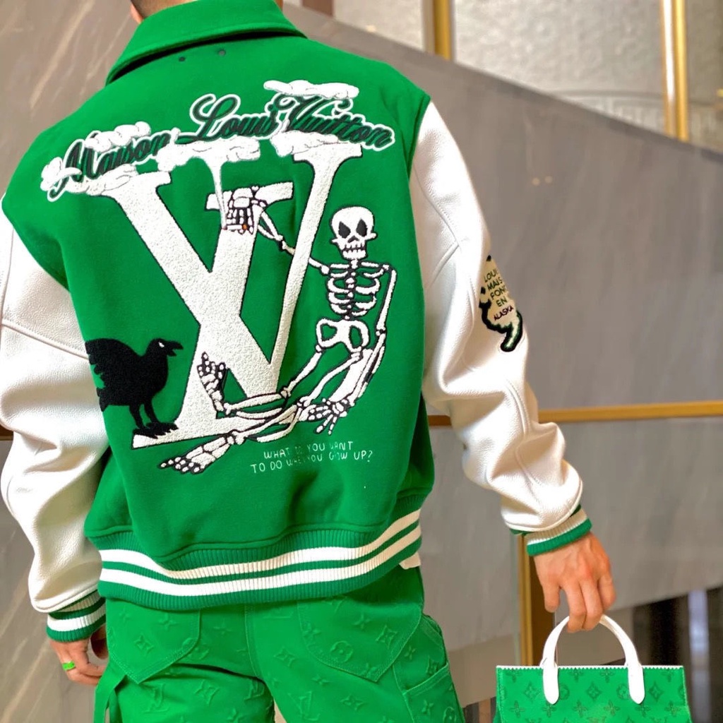 Buy Louis Vuitton Varsity Jacket In Green - 1A9722