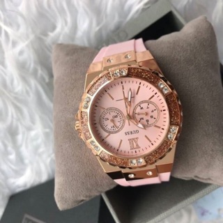 นาฬิกา GUESS Womens Watch สายซิลิโคน สีชมพู หน้าปัด 39 mm