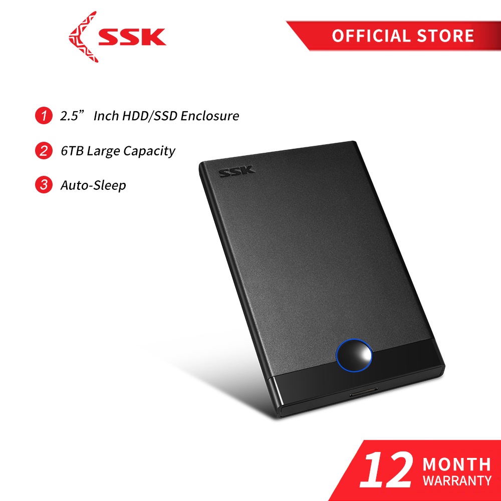 ภาพหน้าปกสินค้าSSK 2.5 inch HDD case SATA USB 3.0 hard disk cartridge 5Gbps 6TB UASP โดยอัตโนมัติจำศีล