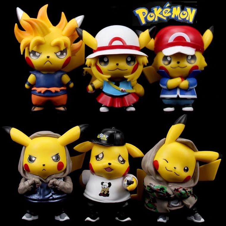 รูปภาพสินค้าแรกของโมเดล โปเกม่อน 6 ตัว ขายแยก คละแบบ ไม่มีกล่อง Pokemon figure6pcs(10-12cm cosplayPikachu