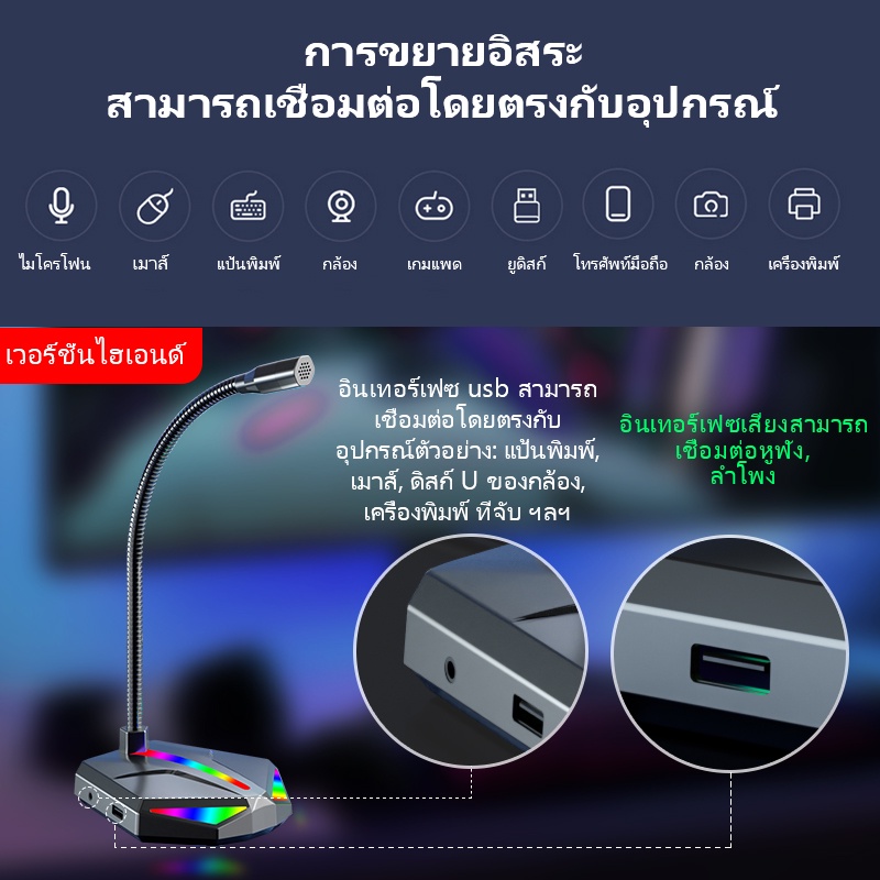 ร้านค้าในพื้นที่-ไมโครโฟนเล่นเกมส์-low-noise-รูปแบบ-ไฟ-rgb-ช่องเสียบ-usb-3-5mm-jack-แท้100-ไมค์-คอมฯสำหรับเล่นเกมส์