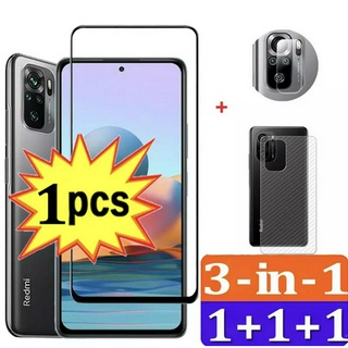 ฟิล์ม Xiaomi Redmi Note10 4G 5G Note10s Note10pro ชุด3in1 ฟิล์มเลนส์กล้อง ฟิล์มกระจกเต็มจอขอบดำ ฟิล์มหลัง ฟิล์มกันกระแทก