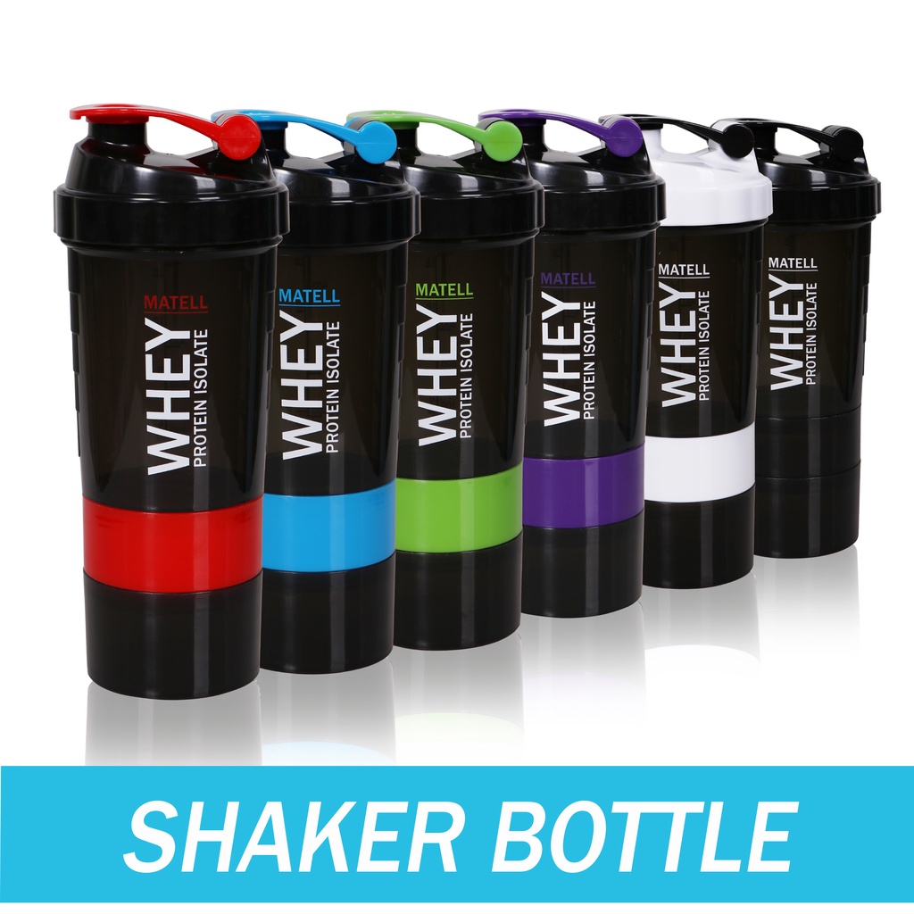 ภาพหน้าปกสินค้าShaker Bottle Whey Protein แก้ว กระบอก เชค เวย์ เชคเกอร์ เวย์โปรตีน + ช่องใส่วิตามิน จากร้าน matell บน Shopee