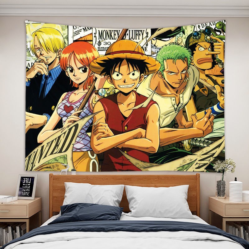 การ์ตูนอะนิเมะ-luffy-one-piece-naruto-wall-cloth-พื้นหลังผ้า-ins-ห้องนอนหอพัก-ผ้าผนังสไตล์ญี่ปุ่น