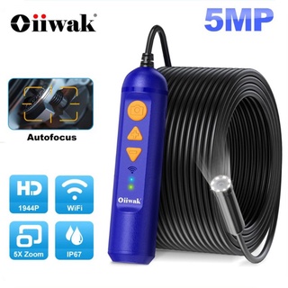 Oiiwak กล้องเอนโดสโคป WiFi 5MP 1944P ท่อ 14 มม. 5 เมตร