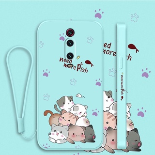 เคสโทรศัพท์มือถือ กันลื่น กันฝุ่น ลายการ์ตูนแมว พร้อมสายคล้อง สําหรับ xiaomi poco m4 pro poco m3 poco m3 pro poco x3 pro poco x3 nfc xiaomi 12