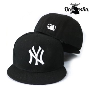 สินค้า หมวกฮิปฮอป NY สีดำปักสีขาว หมวก NY สีดำ หมวก hiohop NY F1Ah47-0403