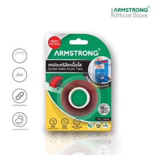 Armstrong เทปอะคริลิคเนื้อใส ขนาด 21 มม x 1.5 ม / Double Sided Acrylic Tape, Size: 21 mm x 1.5 m