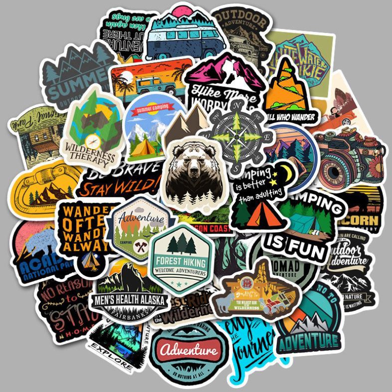 02-stickers-50-outdoor-adventure-travel-stickers-สติ๊กเอาท์ดอร์-กางเต็นท์-camping-outdoor