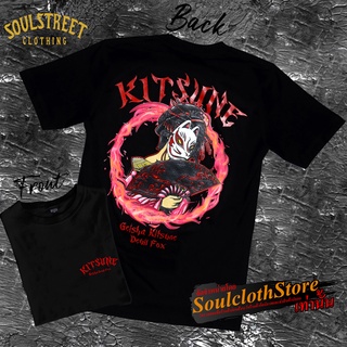 เสื้อยืด SoulStreet Clothingลาย Geisha Kitsune ขนาด M-4XLเสื้อยืด