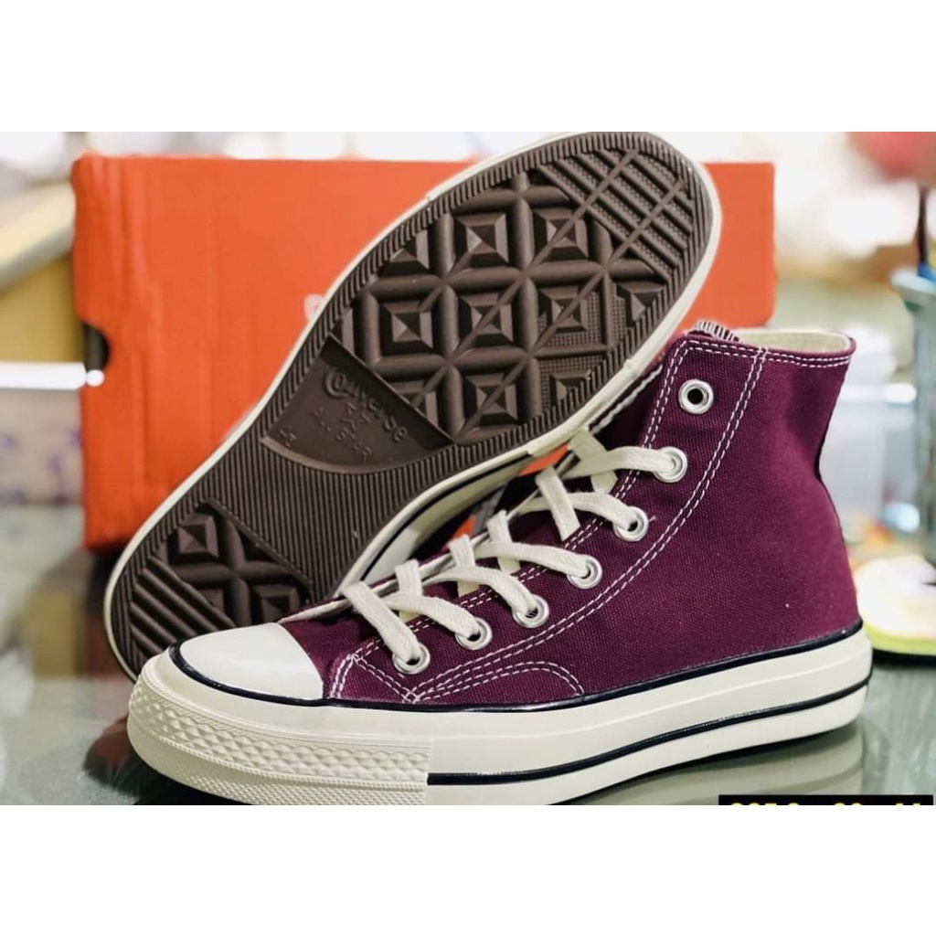 สินค้าขายดี-รองเท้าผ้าใบหุ้มข้อสีแดงเลือดหมู-converse-firststring-1970s-repro-hi-top