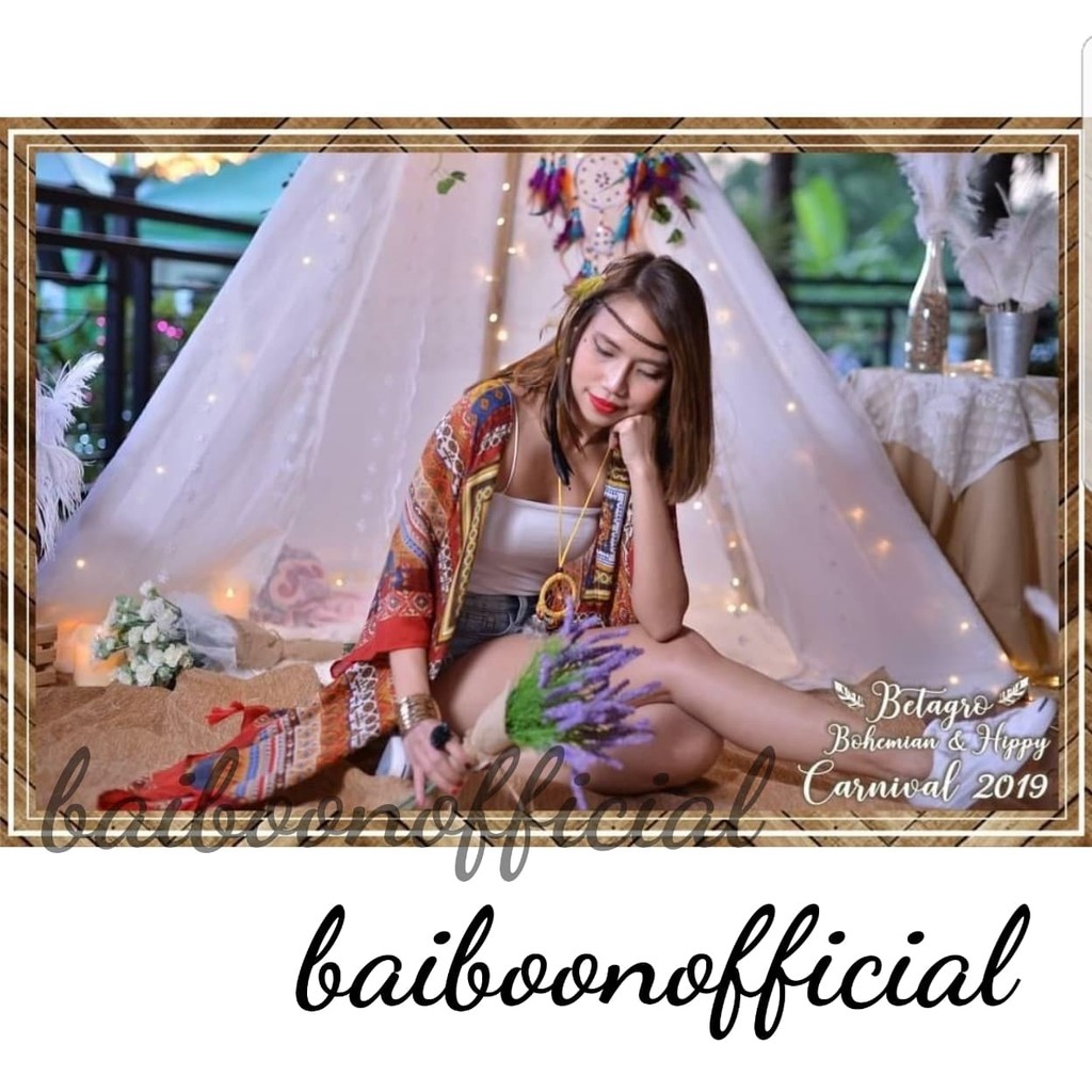 baiboon-ขายดีอันดับ1-พร้อมส่ง-195-เสื้อคลุมสไตล์โบฮีเมี่ยนงานตัดร้านผ้าธรรมชาติทอ-แต่งพู่-ระวังงานก็อปผ้าบาง