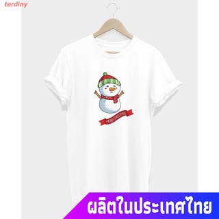 terdiny เสื้อยืดแขนสั้น เสื้อยืด Merry Christmas เมอรี่คริสต์มาส Sports T-shirt