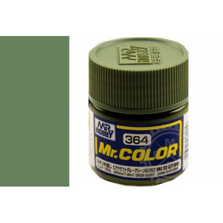 สีสูตรทินเนอร์ Mr.Hobby สีกันเซ่ C364 AIRCRAFT GRAY GREEN BS283 (FLAT75%) 10ml